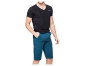 Men s Summer Simple Straight Pants Loose Half Length Trousers Blue 32