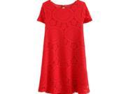 Women s Summer Lace Dress Red S