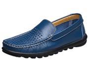 2015 Men s Comfortable Hollow Leather shoes Blue 38