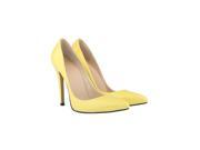 Women s Candy Color Pointed High Heel Shoes Yellow 40