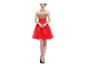 Sexy Strapless Beading MIni Dress Red XL