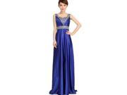 2015 New Fashion Beading Bridal Party Dress Blue L