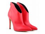 2015 Autumn New Candy Color Ankle Boots Pointy Toe High Heels Red 37