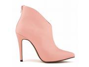 2015 Autumn New Candy Color Ankle Boots Pointy Toe High Heels Pink 41