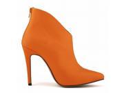 2015 Autumn New Candy Color Ankle Boots Pointy Toe High Heels Orange 42
