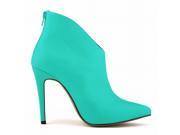 2015 Autumn New Candy Color Ankle Boots Pointy Toe High Heels Lake Blue 36