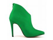 2015 Autumn New Candy Color Ankle Boots Pointy Toe High Heels Green 39