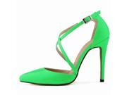 2015 Summer Buckles High Heel Sandals Green 40
