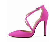 2015 Summer Buckles High Heel Sandals Purple 35