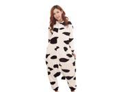 Man And Woman Winter Flannel Pajamas Cartoon Animal Lovers Coral Fleece One Piece Pajamas Toilet Permitted Dairy cow