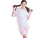 Neutral Summer Pure Cotton Cartoon Animal Pajamas Short Sleeve Lovers One Piece Sleepcoat Toilet Permitted