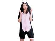 Neutral Summer Pure Cotton Cartoon Animal Pajamas Short Sleeve Lovers One Piece Sleepcoat Toilet Permitted