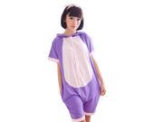Purple Diana Summer Pure Cotton Cartoon Animal Pajamas Short Sleeve Lovers One Piece Homecoat