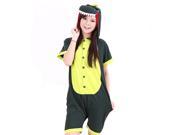 Summer Pure Cotton Cartoon Dinosaur Pajamas Short Sleeve Lovers One Piece Homecoat Hooped Caps