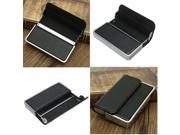 Fashion Black Pocket Leather Business Name ID Credit Card Holder Leather Stainless Steel Wallet Case New