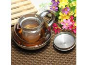 Stainless Steel Glass Faced Modern Elegant Infuser Teapot Herbal W High Quality Tea Leaf Filter 600ml
