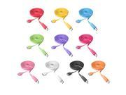 10pcs 10FT 3M Flat USB Data Sync Charger Cable Cord Lead For Apple iPhone 4 4S