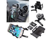 Universal Black 360° Car Air Vent Mount Cradle Holder Stand For iPhone 6 4.7 Plus 5.5 5s 5c 5 4S Samsung Galaxy S5 S4 S3 S2 G900 Note 4 N9100 GPS