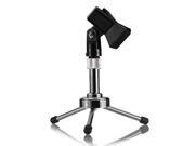 Adjustable Metal Mini Tripod Desktop Table Microphone Stand Holder mount with Mic Clip