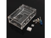 Transparent Clear Acrylic Case Shell Enclosure Box for Raspberry Pi Model B with 3pcs Heatsink and Screwdriver Screw