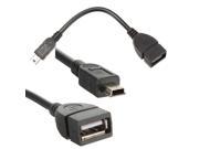 1x Mini USB Male to USB 2.0 Female OTG Host Adapter Cable For PC Phone GPS