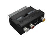 RGB SCART Plug Male To 3 RCA Female A V Jack Adaptor Converter For TV DVD VCRs