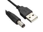 Power Supply Cord USB 2.0 Male A to DC 5.5mm x 2.1mm Plug Socket Charge Cable