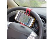 Car Steering Wheel Mount Holder Stand Rubber Cradle Band For iPhone 6 6 Plus 5S samsung Note 4 S5 GPS Universal