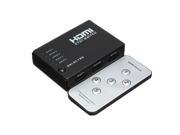 5 Port 1080P Video HDMI Switch Selector Switcher Splitter with IR Remote for HDTV PS3 DVD Black