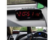 2in1 12 24V Auto Car Digital Temperature Thermometer Alarm Clock LCD Monitor