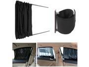 2PCS 70cm Retractable Auto Rear Valance Sunshade Drape Visor Car Window Curtain