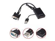 1080P VGA to HDMI USB Powered Converter TV HDTV Video Audio Cable PC Adapter