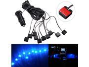 10 LED 12V DC Car Auto Interior Atmosphere Lights Decoration Decor Lamp Blue