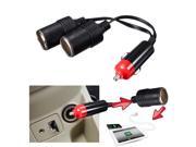 Car Charger Plug Male to 2 Female Channel Cigarette Adapter Converter 12V 10A