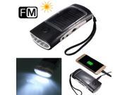 3in1 4 LED Solar Cellphone Charger FM Radio Emergency Camping Outdoor Flashlight Torch