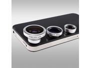 3in1 Fisheye 180°Wide Grand Angle Macro Lentille Objectif Lentille Pr Mobile For iPhone 5S 5C Note 2 3 S4 iPad
