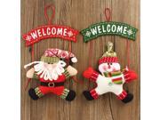2PCS Xmas Snowman Santa Claus Hanging Door Pendant Christmas Tree Party Decoration Ornaments