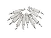 10Pc 3.5mm 1 8 Stereo Male Audio TRS Plated Jack Plug Adapter Connector Silver