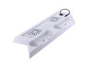 New 3 USB Ports Controller Charging Charger Vertical Stand Dock Cooling Fan Disperse Heat For SONY PlayStation PS4 console White