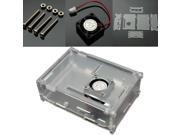 NEW Clear Acrylic High Quality Case Box for Raspberry Pi Model B Plus with Cooling Fan
