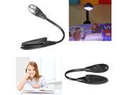 Mini LED Flexible Clip On Book White Light Bedside Table Desk Reading Study Lamp
