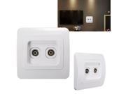 Double PAL TV Television Aerial Socket Outlet Wall Mount Plate Panel Faceplate