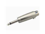 3P XLR Female Jack to 1 4 6.35mm Male Plug Stereo Microphone Adapter Silver