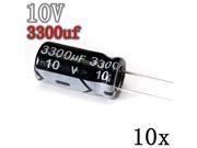 10Pcs 10V 3300uf ±10% Radial Electrolytic Capacitor 105? Good Quality