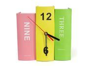 Modern Clock Book Style Table Shelf Bookcase Decal Home Living Room Decor Gift
