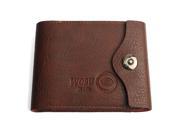 Bifold Wallet PU Leather Men s Genuine Leather Brown Credit ID Card Holder Slim Purse Gift