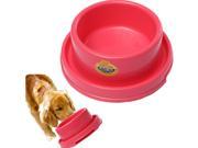 Non Slip Plastics Feeder Dog Puppy Cat Pet Water Food Feeding Double Round Bowl