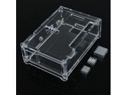 Transparent Clear Acrylic Shell Enclosure Box Case 3pcs Heatsink for Raspberry Pi New Model B B Plus