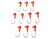 10Pcs Red Lead Round Jig Head Fishing Lures Baits Hooks Fish Tackle 5g 35mm