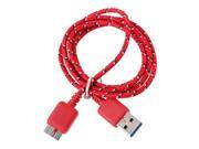 1M 3Ft Colourful Braided Fabric Micro USB Data Sync Charger Cable For Samsung S5 G900 Note3 N9000